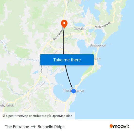 The Entrance to Bushells Ridge map