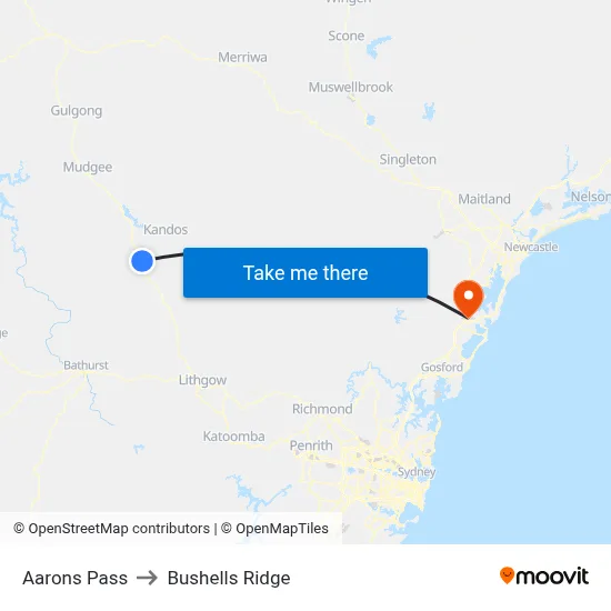 Aarons Pass to Bushells Ridge map