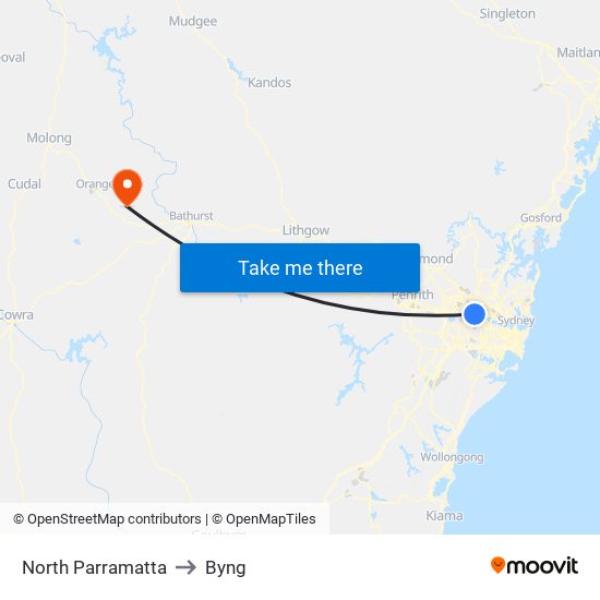 North Parramatta to Byng map