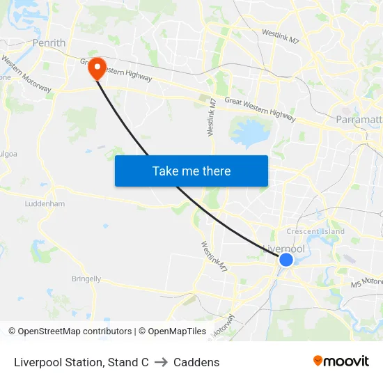 Liverpool Station, Stand C to Caddens map