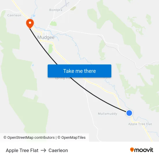 Apple Tree Flat to Caerleon map