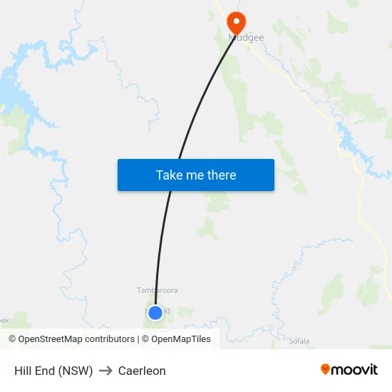 Hill End (NSW) to Caerleon map