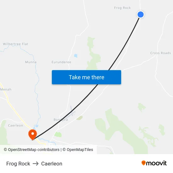 Frog Rock to Caerleon map