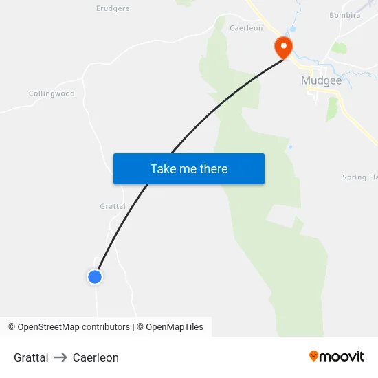 Grattai to Caerleon map