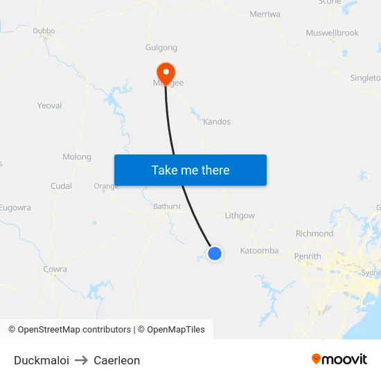 Duckmaloi to Caerleon map