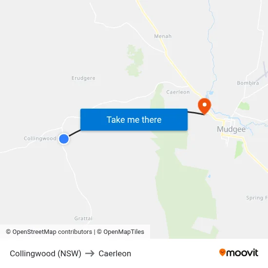 Collingwood (NSW) to Caerleon map