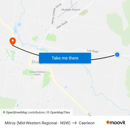 Milroy (Mid-Western Regional - NSW) to Caerleon map