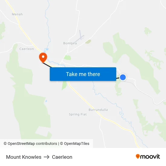 Mount Knowles to Caerleon map