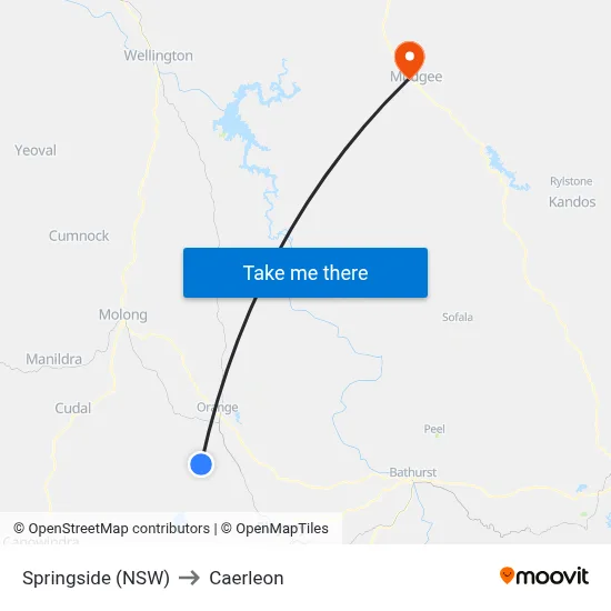 Springside (NSW) to Caerleon map