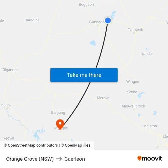 Orange Grove (NSW) to Caerleon map