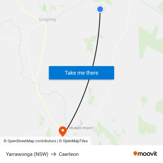 Yarrawonga (NSW) to Caerleon map