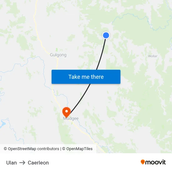 Ulan to Caerleon map