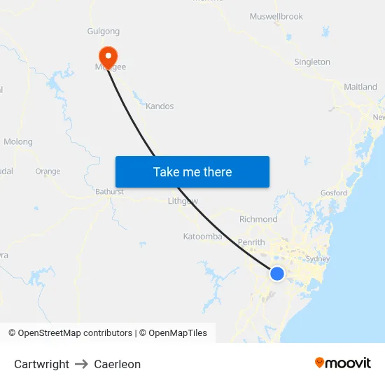 Cartwright to Caerleon map