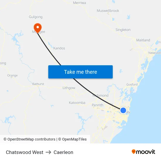 Chatswood West to Caerleon map
