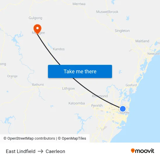 East Lindfield to Caerleon map