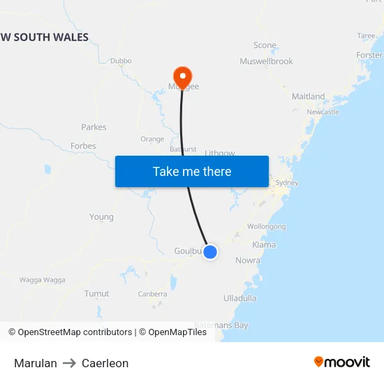 Marulan to Caerleon map