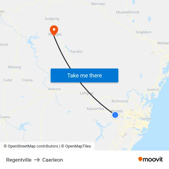 Regentville to Caerleon map