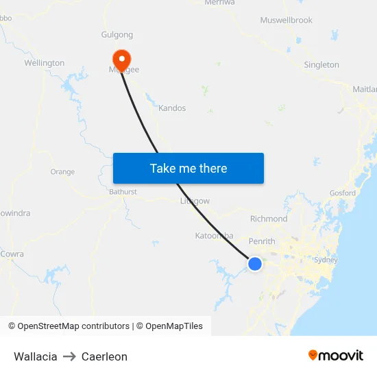 Wallacia to Caerleon map