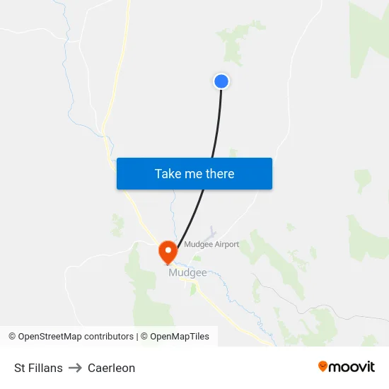 St Fillans to Caerleon map