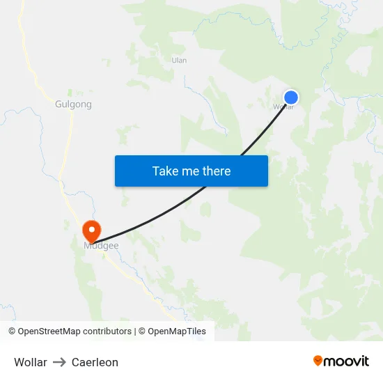 Wollar to Caerleon map