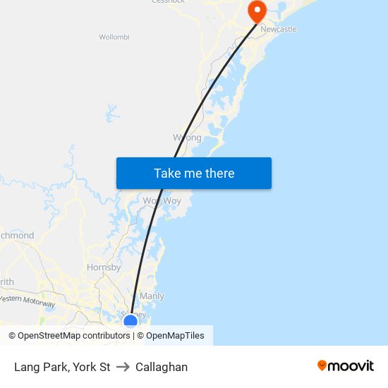 Lang Park, York St to Callaghan map