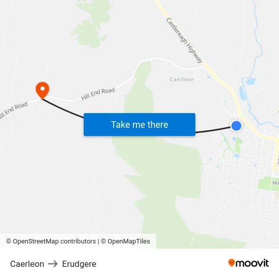 Caerleon to Erudgere map
