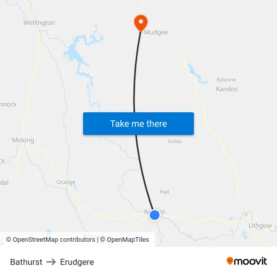 Bathurst to Erudgere map