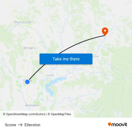 Scone to Ellerston map