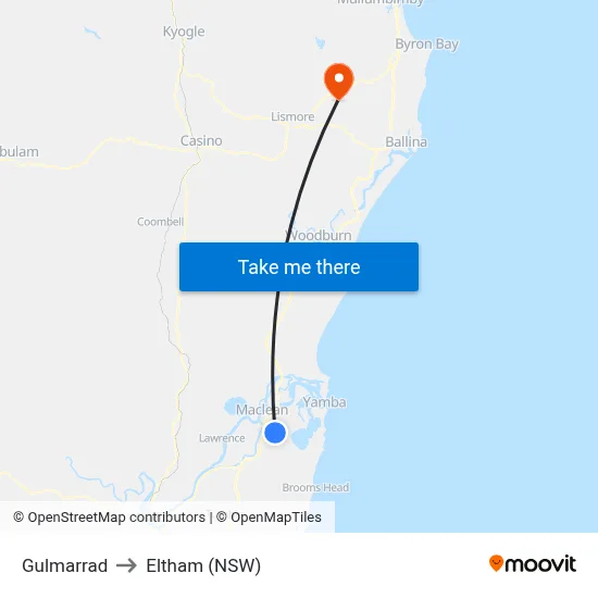 Gulmarrad to Eltham (NSW) map