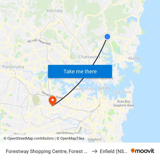 Forestway Shopping Centre, Forest Way to Enfield (NSW) map