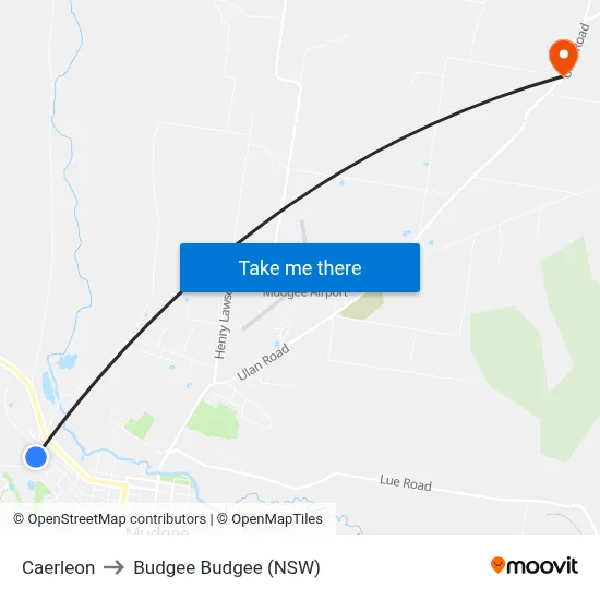 Caerleon to Budgee Budgee (NSW) map