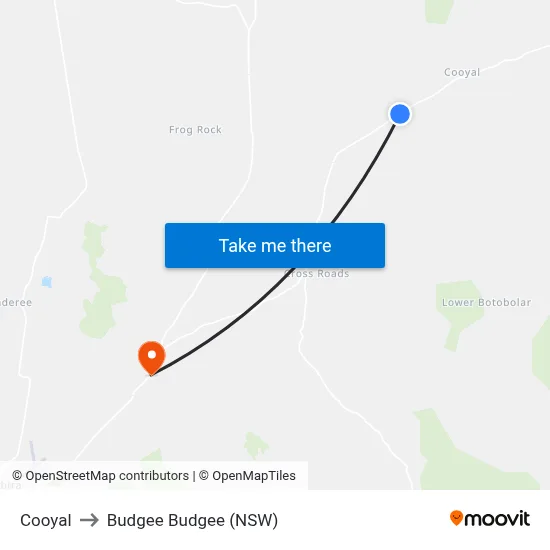 Cooyal to Budgee Budgee (NSW) map