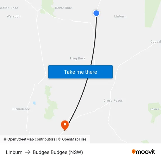 Linburn to Budgee Budgee (NSW) map