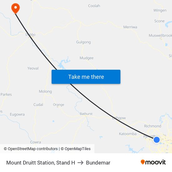 Mount Druitt Station, Stand H to Bundemar map