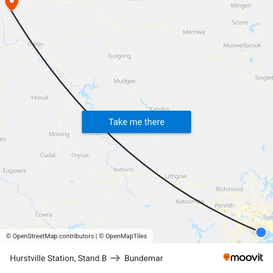 Hurstville Station, Stand B to Bundemar map