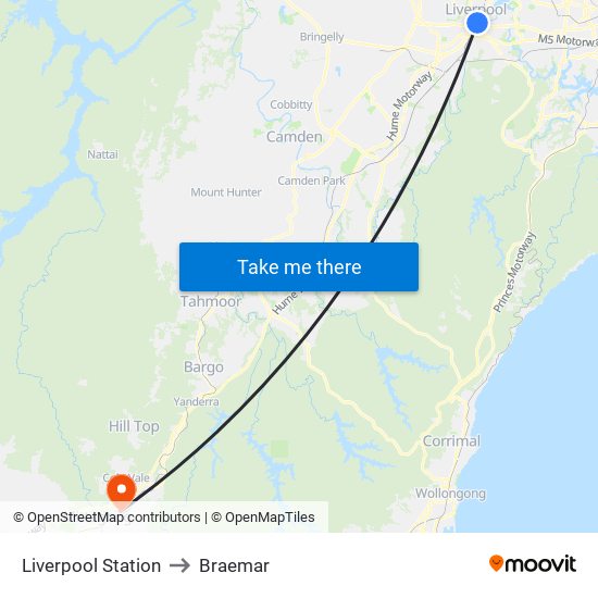 Liverpool Station to Braemar map