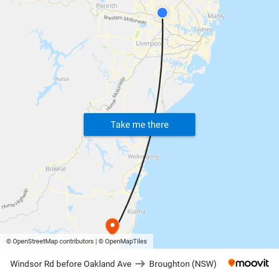 Windsor Rd before Oakland Ave to Broughton (NSW) map