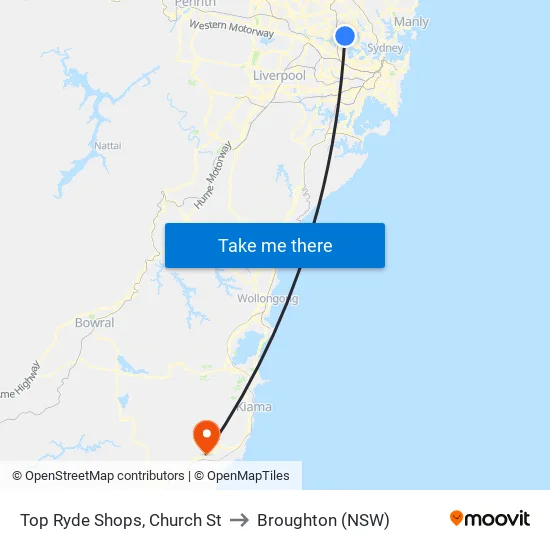 Top Ryde Shops, Church St to Broughton (NSW) map