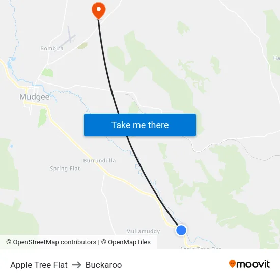 Apple Tree Flat to Buckaroo map