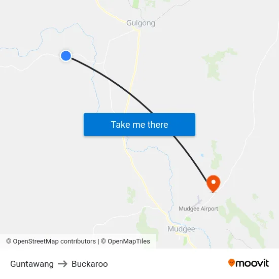 Guntawang to Buckaroo map