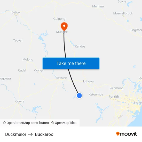 Duckmaloi to Buckaroo map
