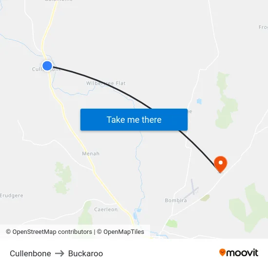Cullenbone to Buckaroo map