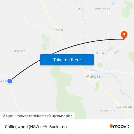 Collingwood (NSW) to Buckaroo map