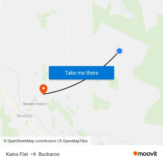 Kains Flat to Buckaroo map