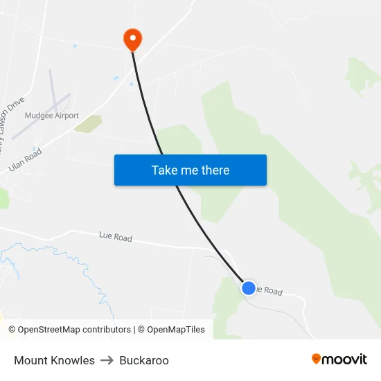 Mount Knowles to Buckaroo map