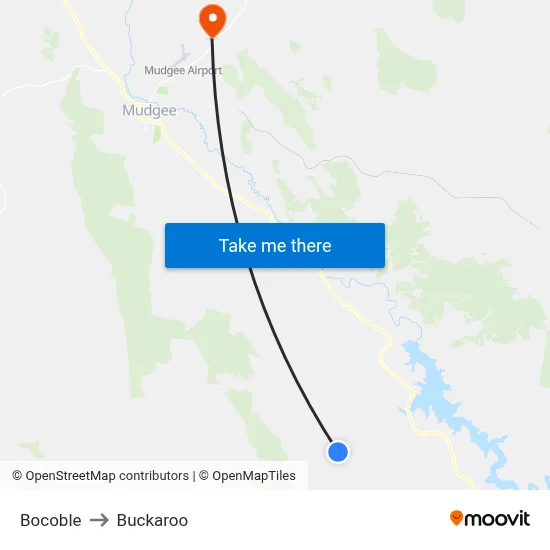 Bocoble to Buckaroo map