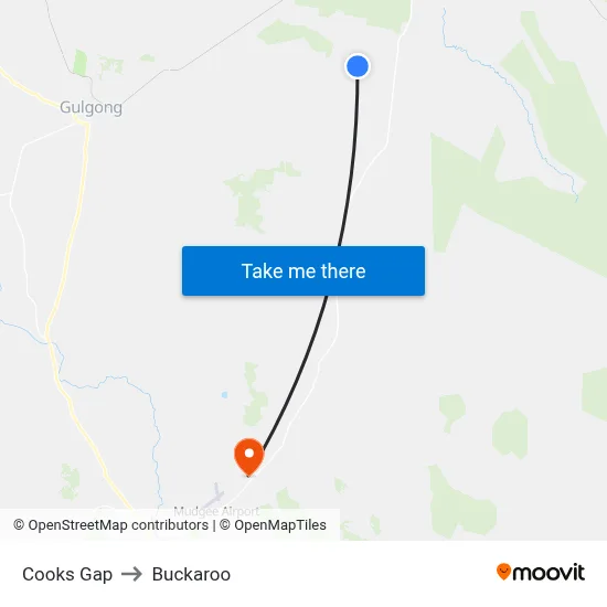 Cooks Gap to Buckaroo map