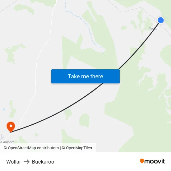 Wollar to Buckaroo map