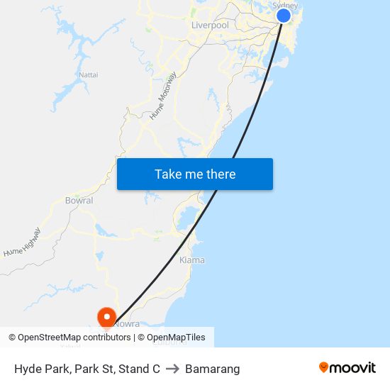 Hyde Park, Park St, Stand C to Bamarang map