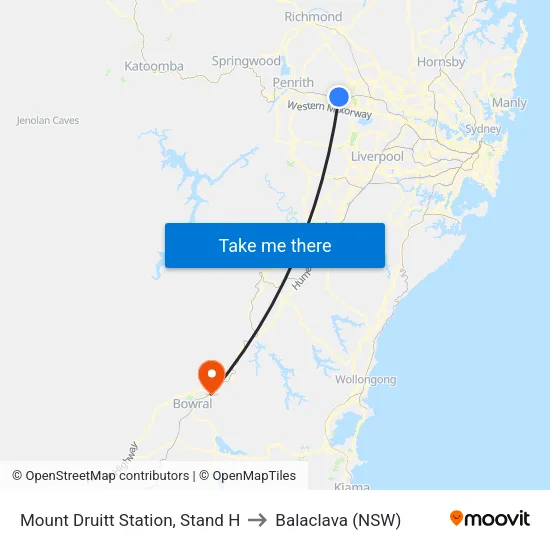 Mount Druitt Station, Stand H to Balaclava (NSW) map